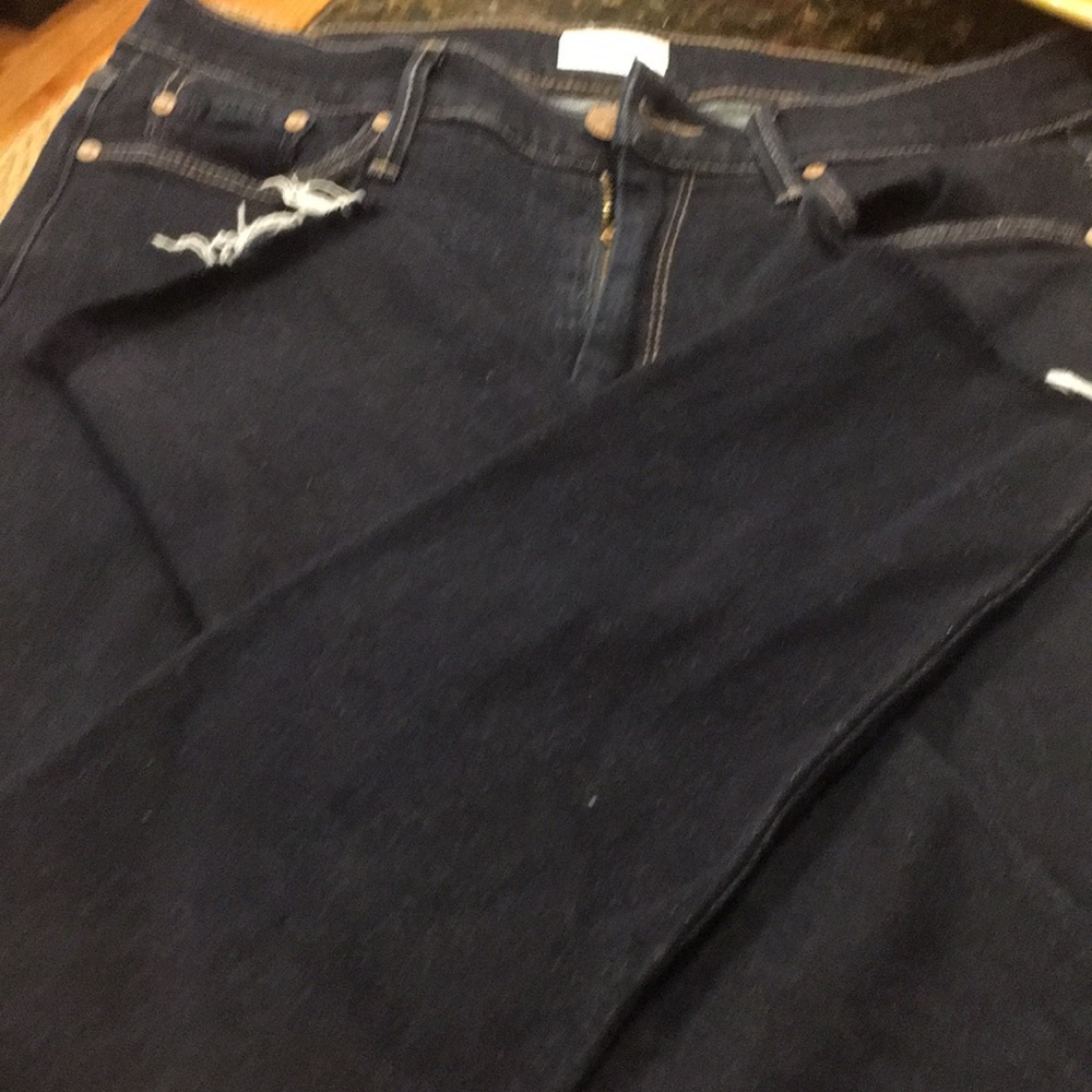 Mother looker ankle fray blue jeans